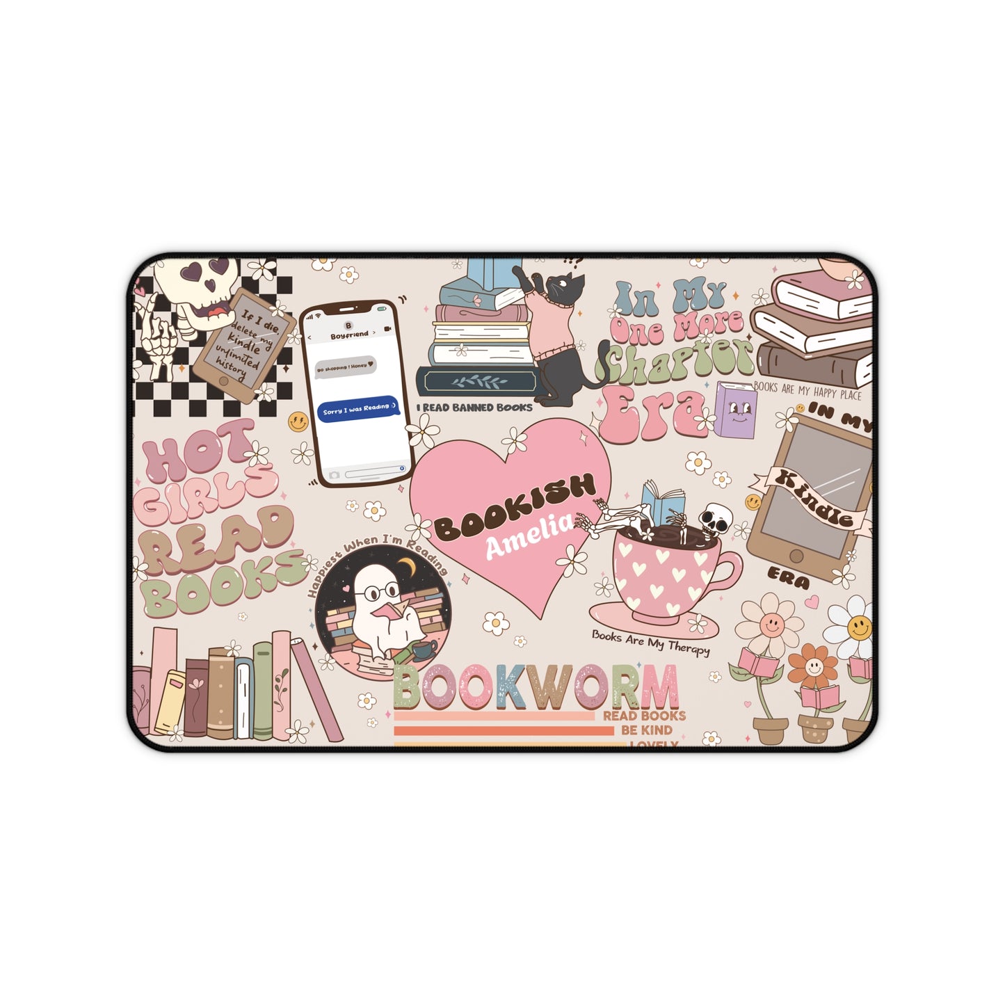 Bookworm Desk Mat for Readers