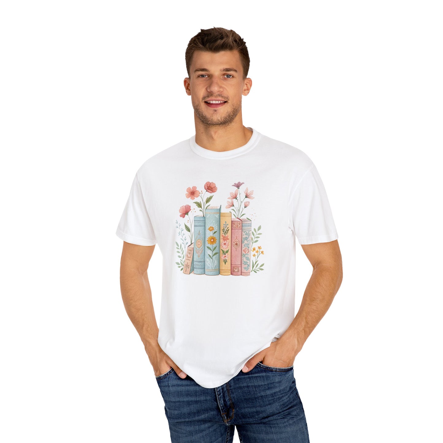 Floral Book Lover T-shirt - Perfect for Students, Book Clubs, Gift for Libraries, Cozy Reads - Literary Floral Tee, Bookish Gift, Spring