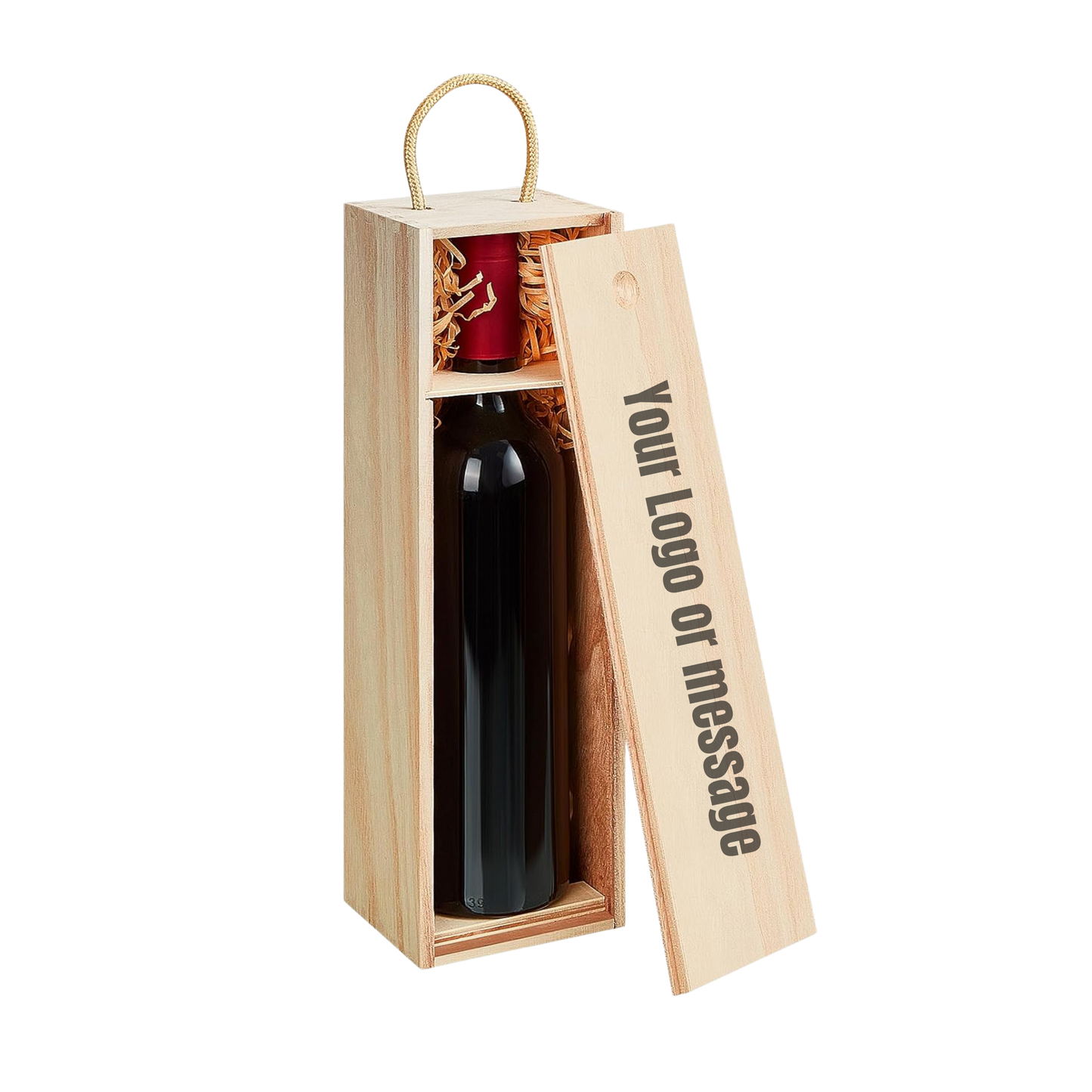 Custom Wood Wine Box - Laser Engraving with your logo or message