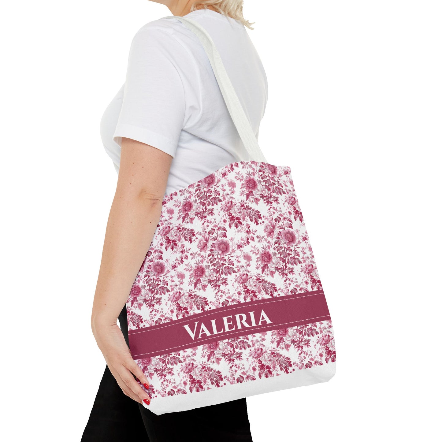 Floral Tote Bag - Stylish Carry-All, Personalized Gift, Eco-Friendly Shopping, Summer Accessory, Beach Bag, Valeria Design