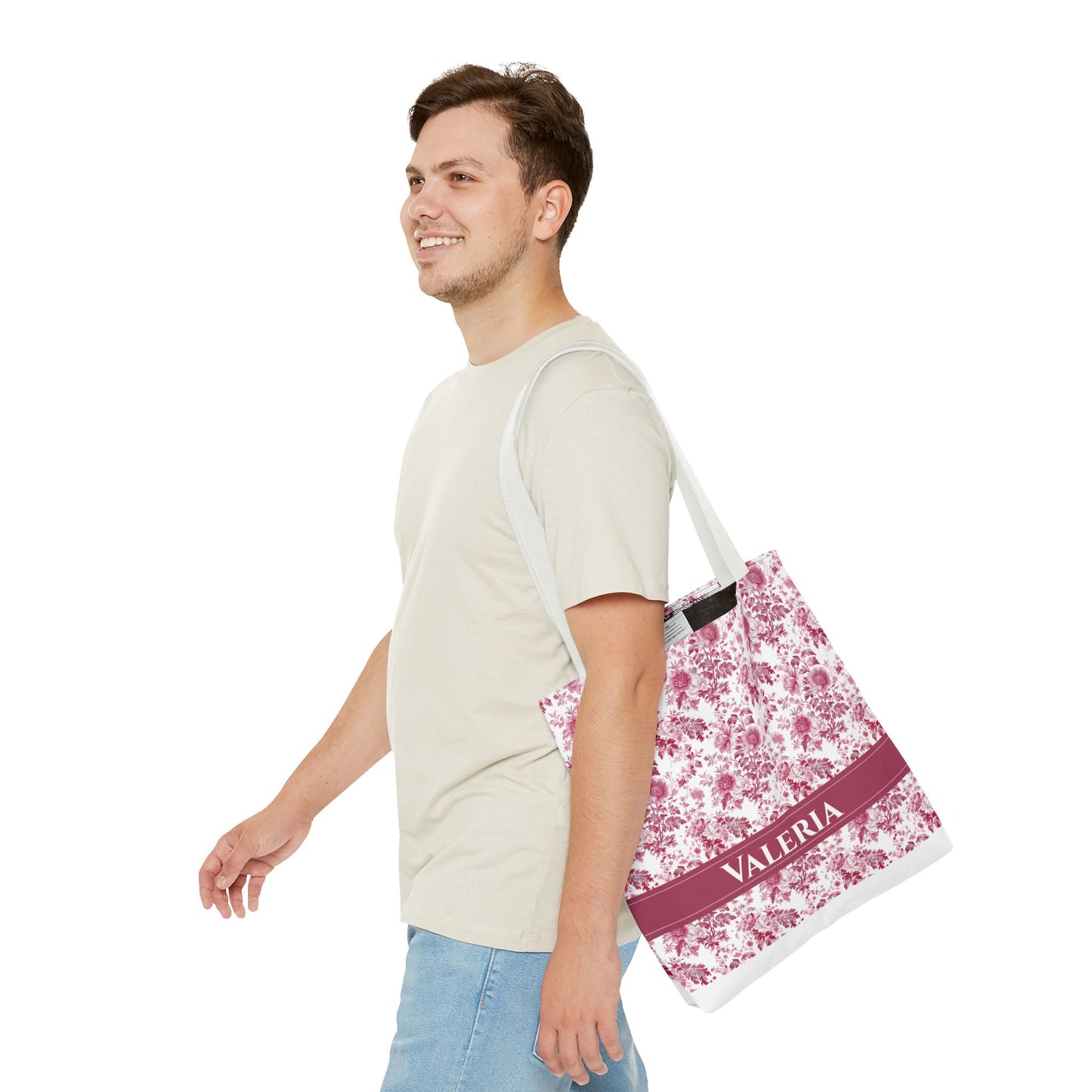 Floral Tote Bag - Stylish Carry-All, Personalized Gift, Eco-Friendly Shopping, Summer Accessory, Beach Bag, Valeria Design