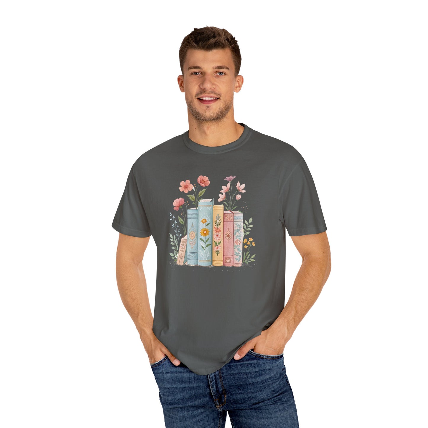 Floral Book Lover T-shirt - Perfect for Students, Book Clubs, Gift for Libraries, Cozy Reads - Literary Floral Tee, Bookish Gift, Spring