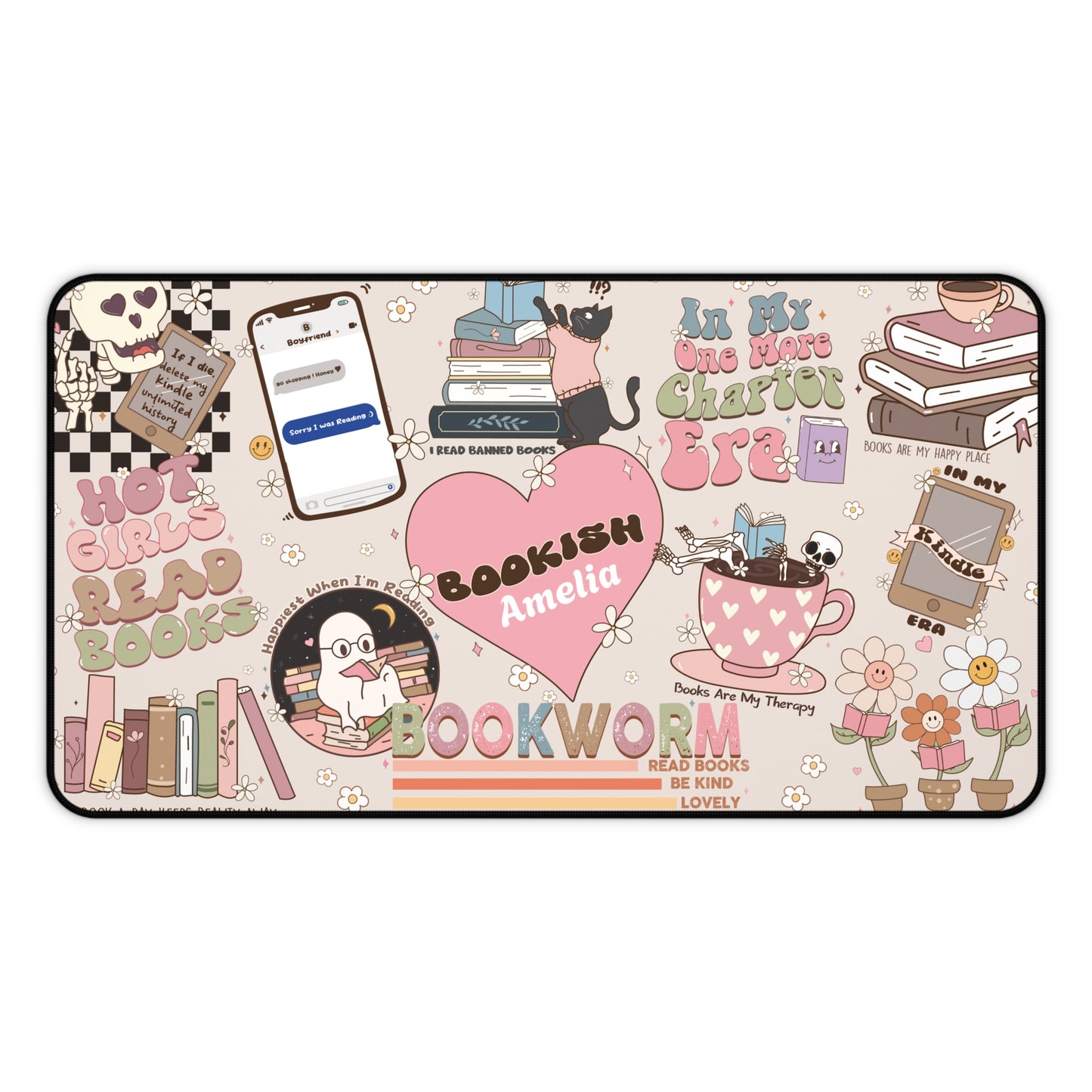 Bookworm Desk Mat for Readers