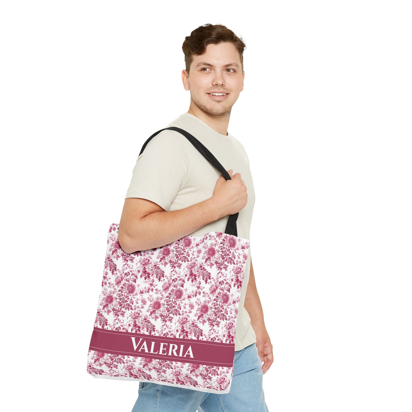 Floral Tote Bag - Stylish Carry-All, Personalized Gift, Eco-Friendly Shopping, Summer Accessory, Beach Bag, Valeria Design