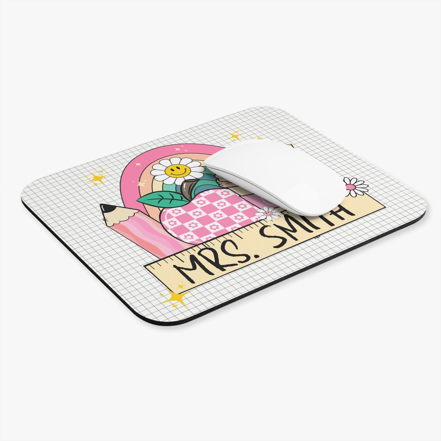 Personalized Teacher Mouse Pad, Cute Desk Accessory, Office Gift, Fun Classroom Decor, Custom Name Pad, Back to School