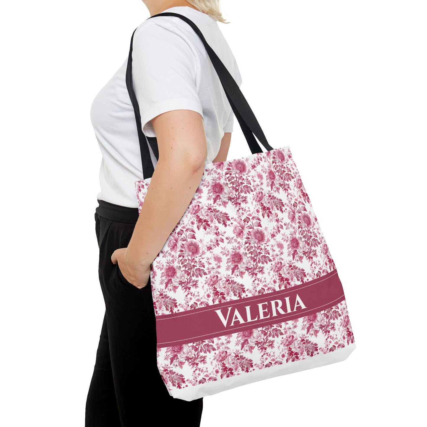 Floral Tote Bag - Stylish Carry-All, Personalized Gift, Eco-Friendly Shopping, Summer Accessory, Beach Bag, Valeria Design