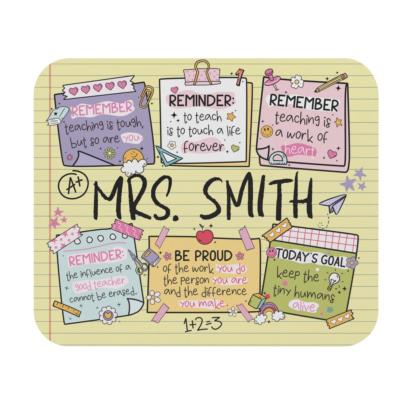 Teacher Appreciation Mouse Pad, Cute Teacher Gift, Classroom Decor, Inspirational Mouse Mat, Back to School Supplies