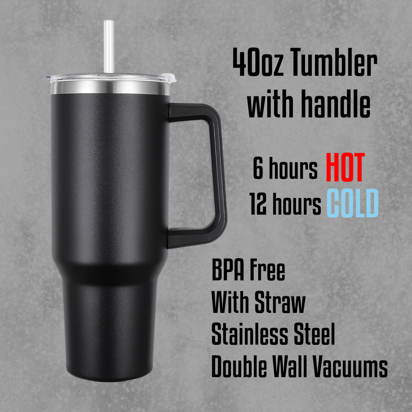 40oz Tumbler With Logo - Laser Engraved