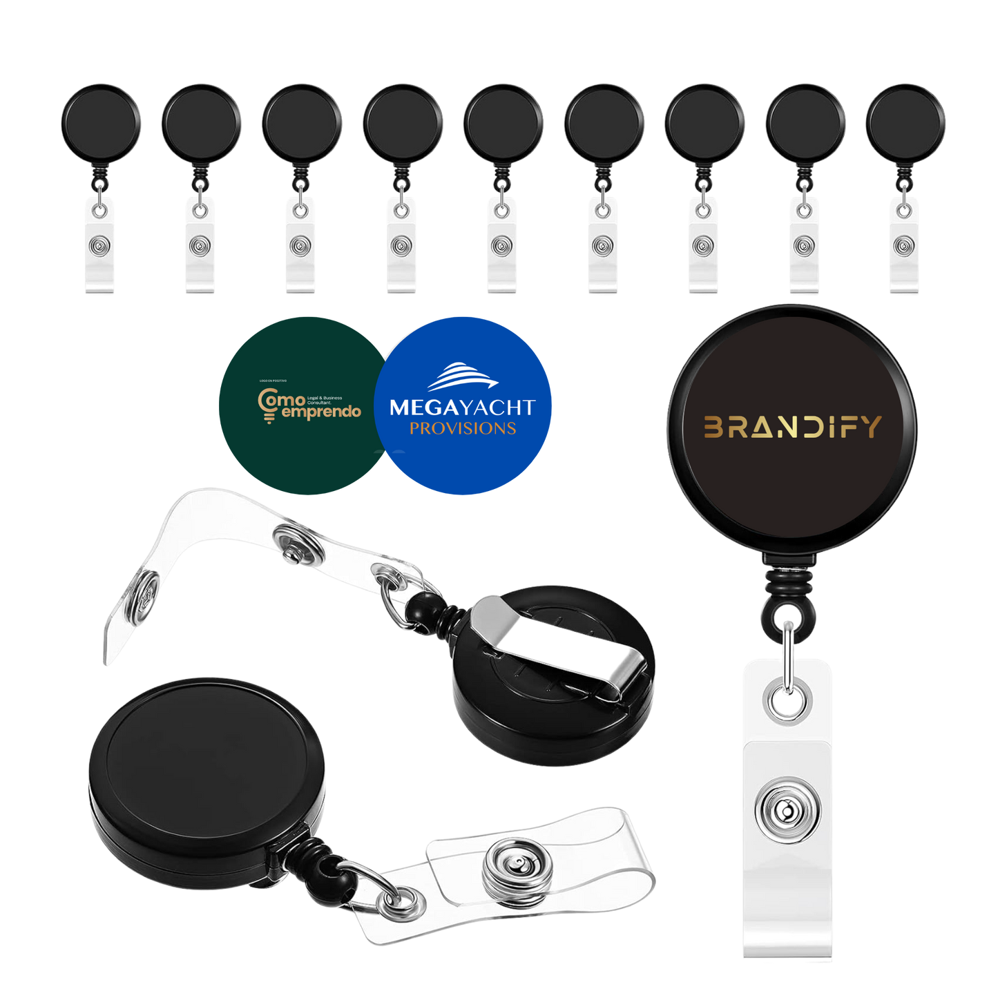 Custom Retractable Badge Holder with your logo or design (12pack)