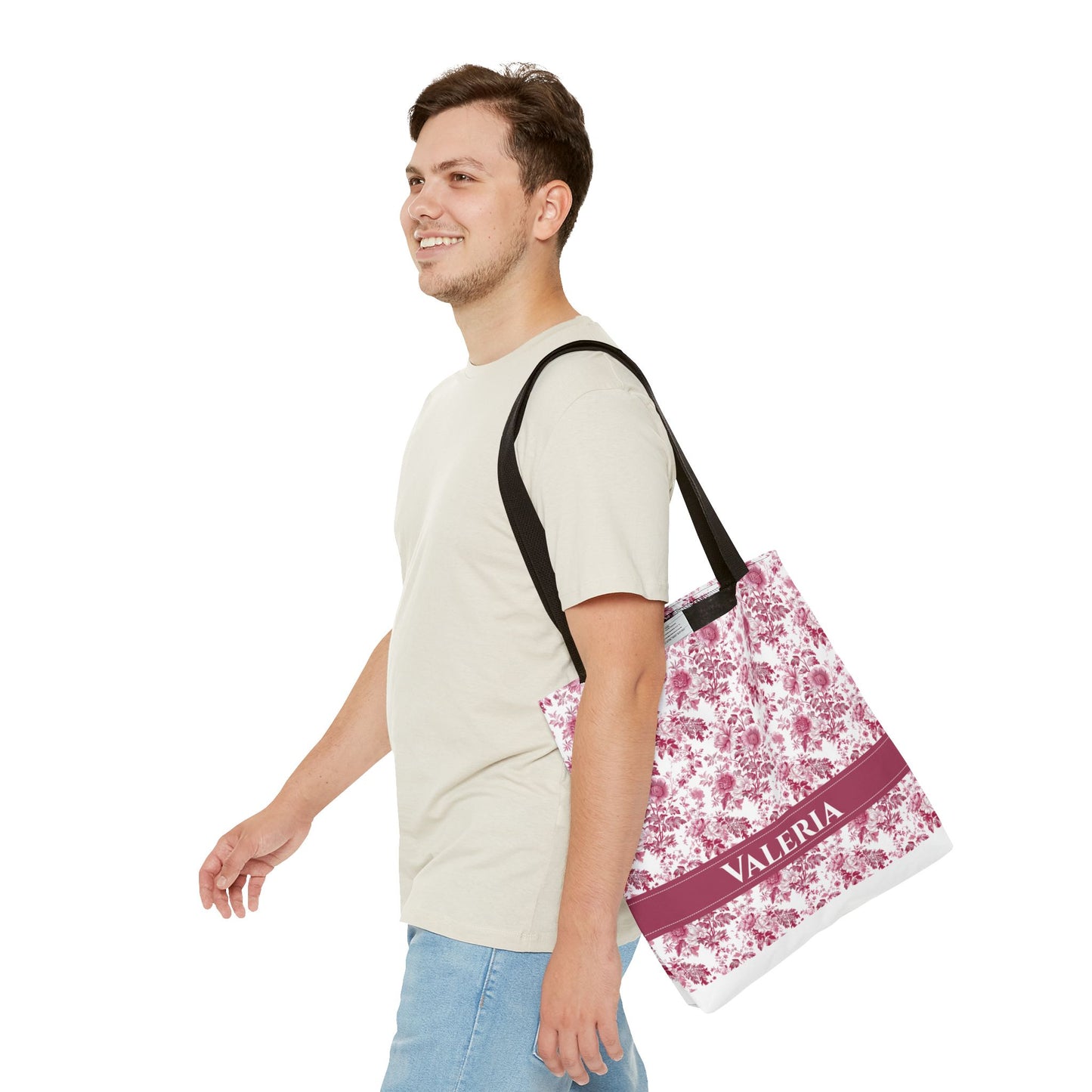 Floral Tote Bag - Stylish Carry-All, Personalized Gift, Eco-Friendly Shopping, Summer Accessory, Beach Bag, Valeria Design