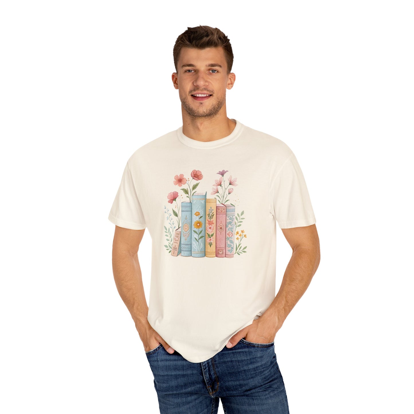 Floral Book Lover T-shirt - Perfect for Students, Book Clubs, Gift for Libraries, Cozy Reads - Literary Floral Tee, Bookish Gift, Spring