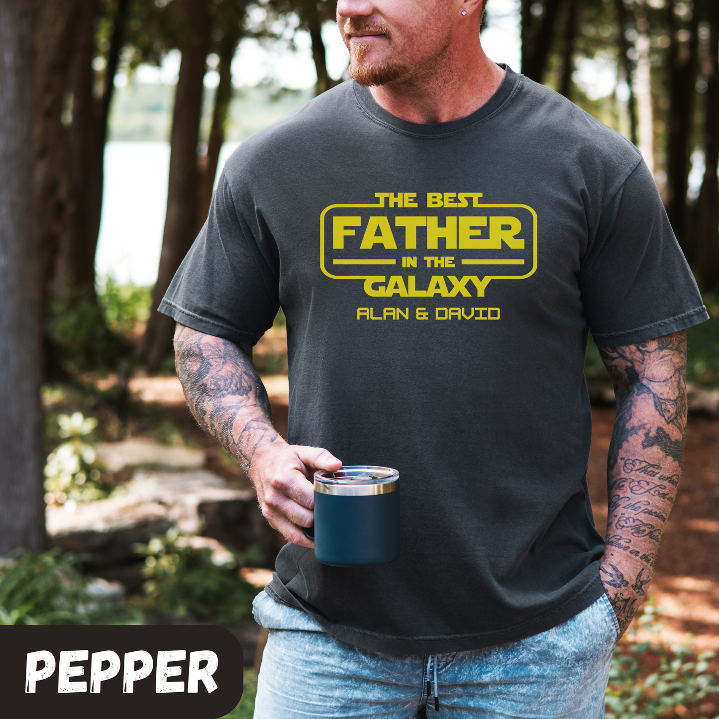 Personalized Galaxy Dad T-Shirt
