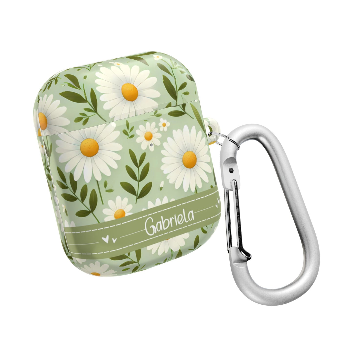Floral Theme AirPod Case - Personalized Daisy Design - Cute Earbud Design For Her