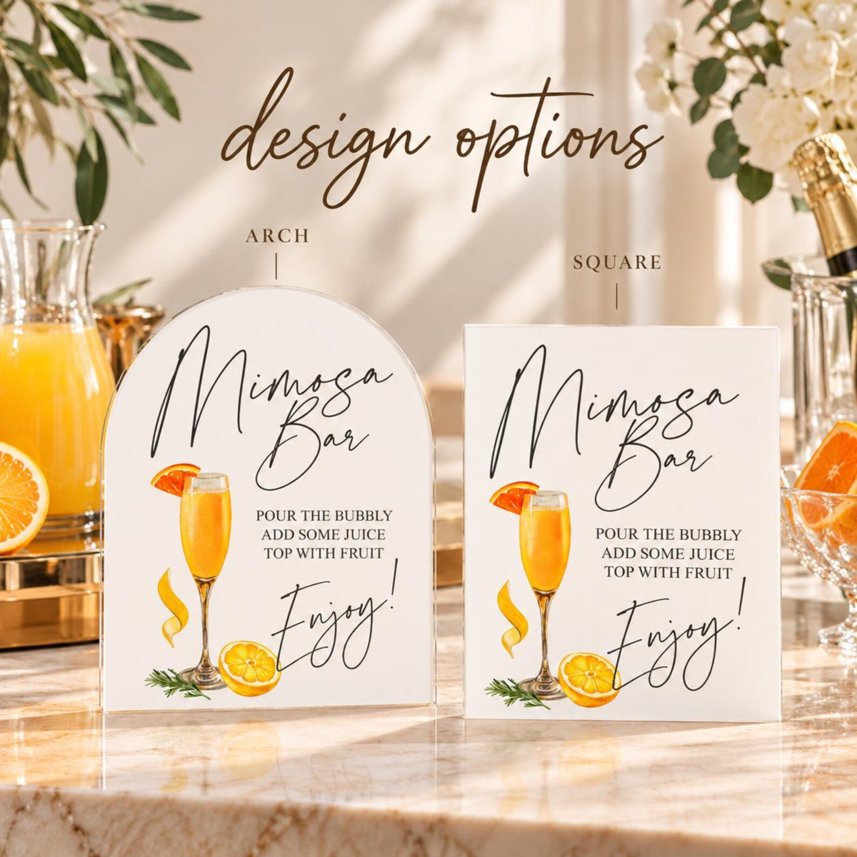 Personalized Acrylic Mimosa Bar Sign – Custom Brunch Sign