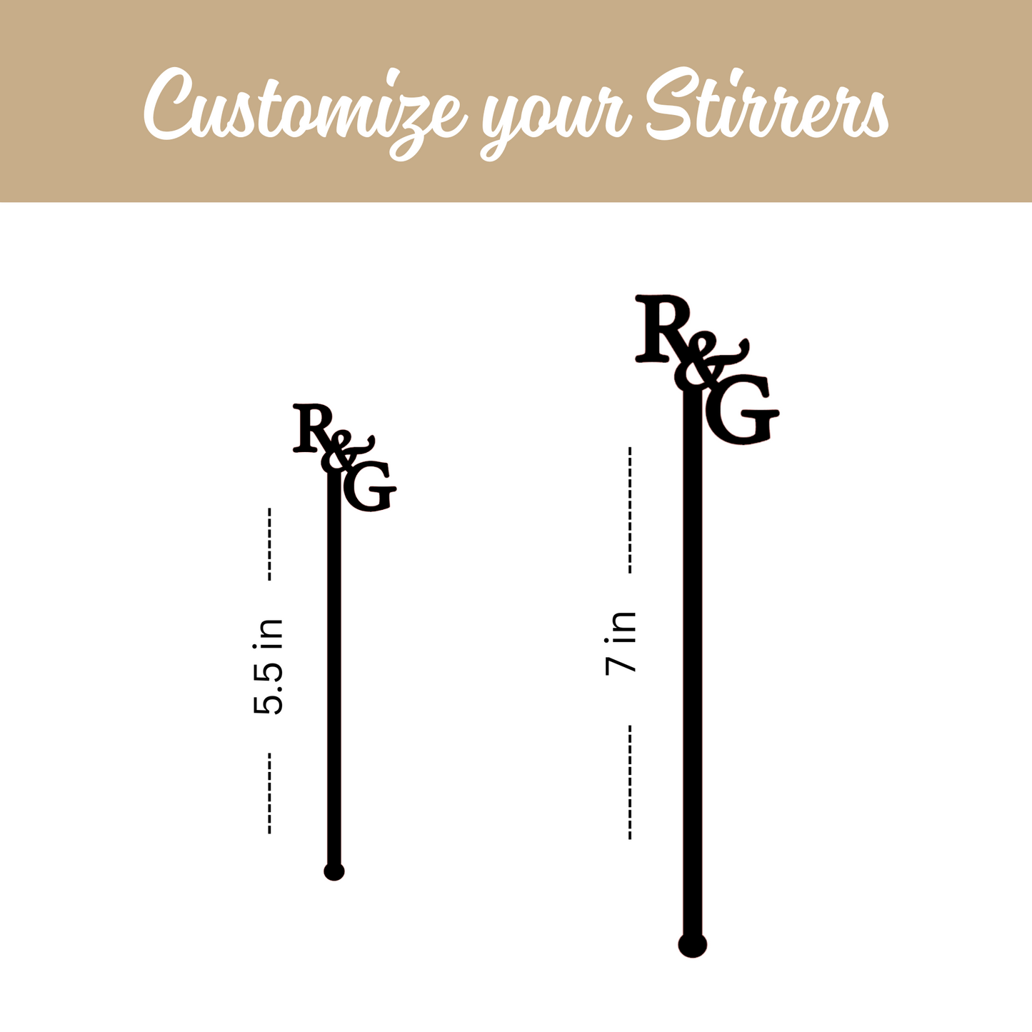 Custom Initials Drink Stirrers