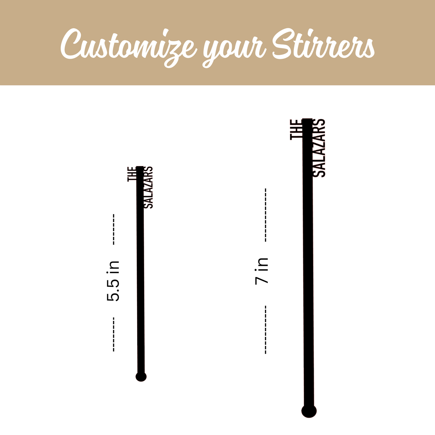 Custom Last Name Drink Stirrers