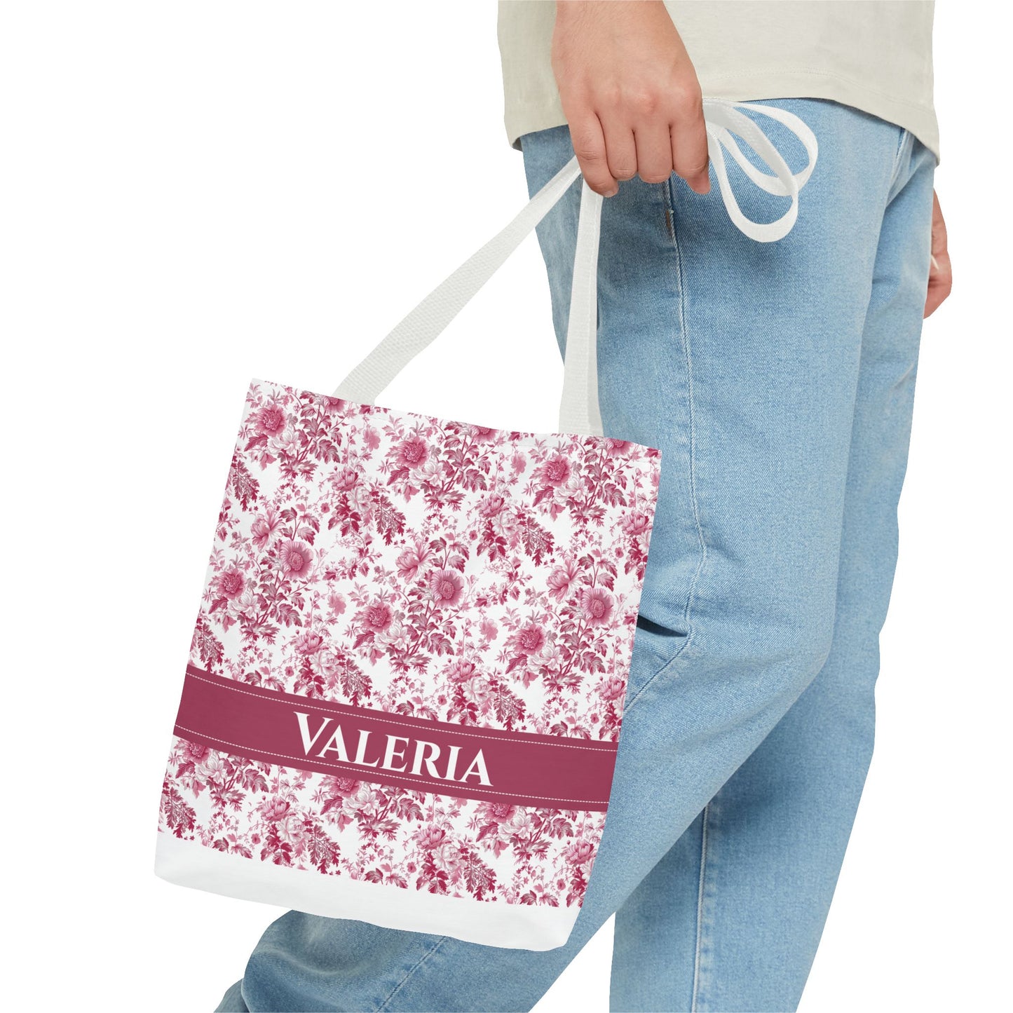 Floral Tote Bag - Stylish Carry-All, Personalized Gift, Eco-Friendly Shopping, Summer Accessory, Beach Bag, Valeria Design