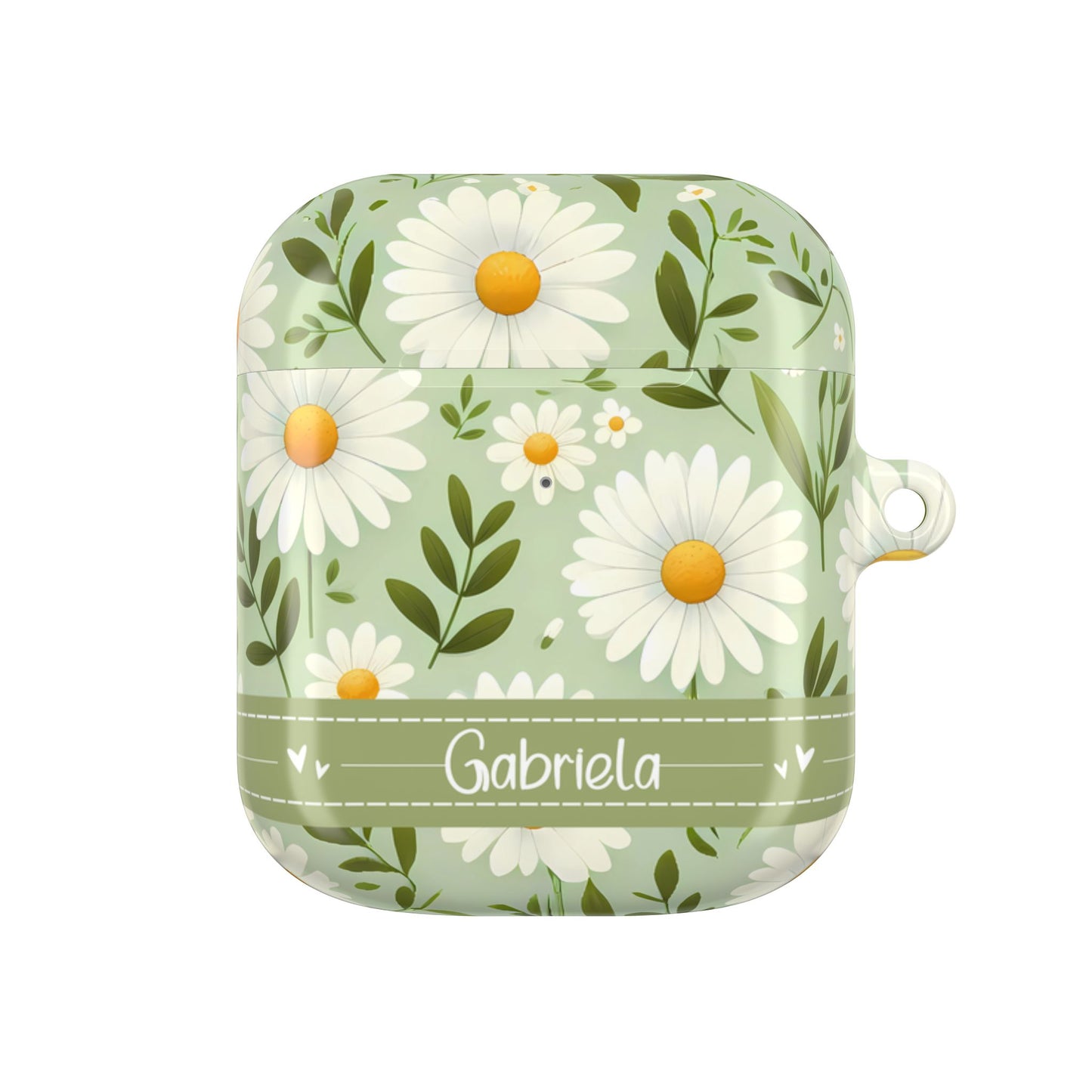 Floral Theme AirPod Case - Personalized Daisy Design - Cute Earbud Design For Her