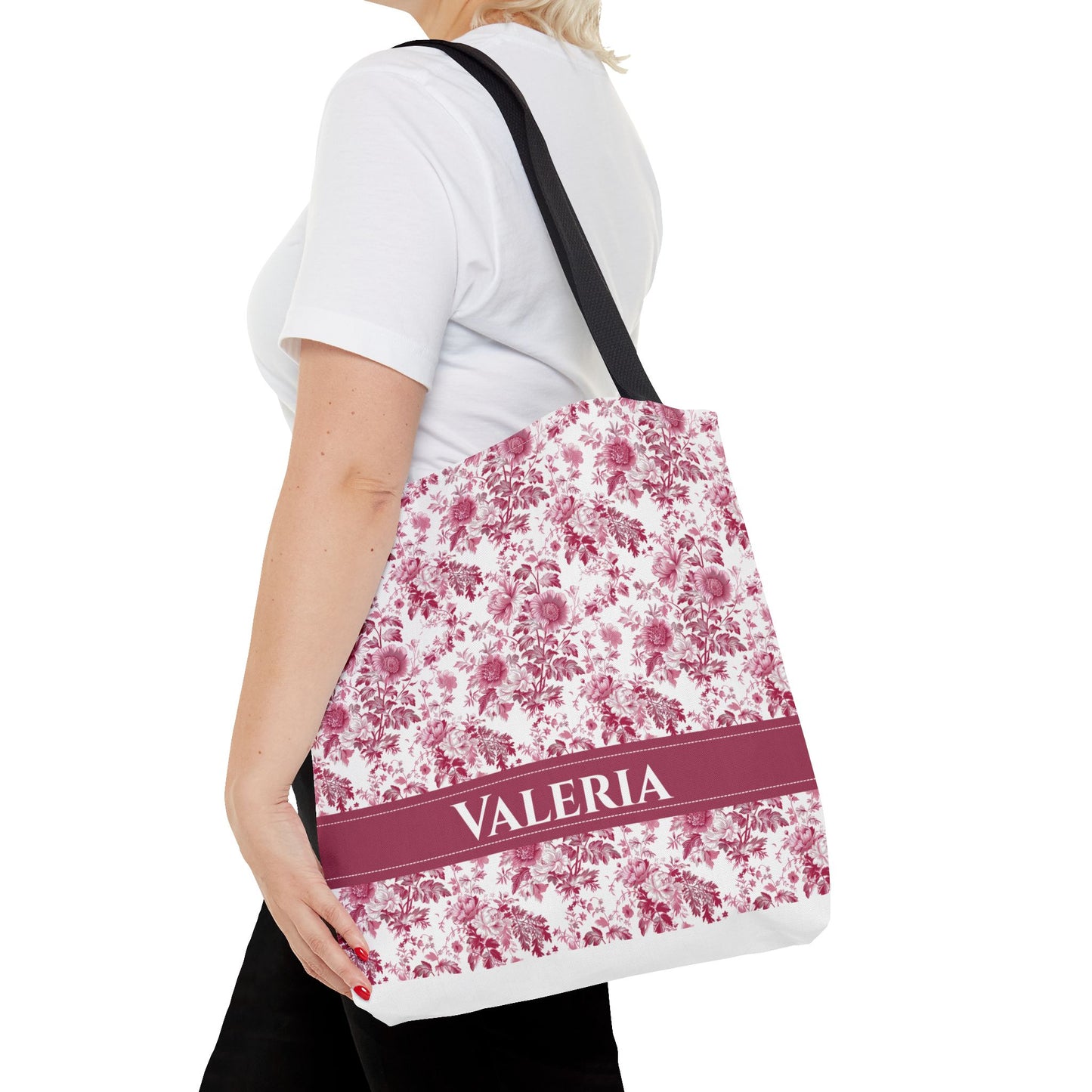 Floral Tote Bag - Stylish Carry-All, Personalized Gift, Eco-Friendly Shopping, Summer Accessory, Beach Bag, Valeria Design