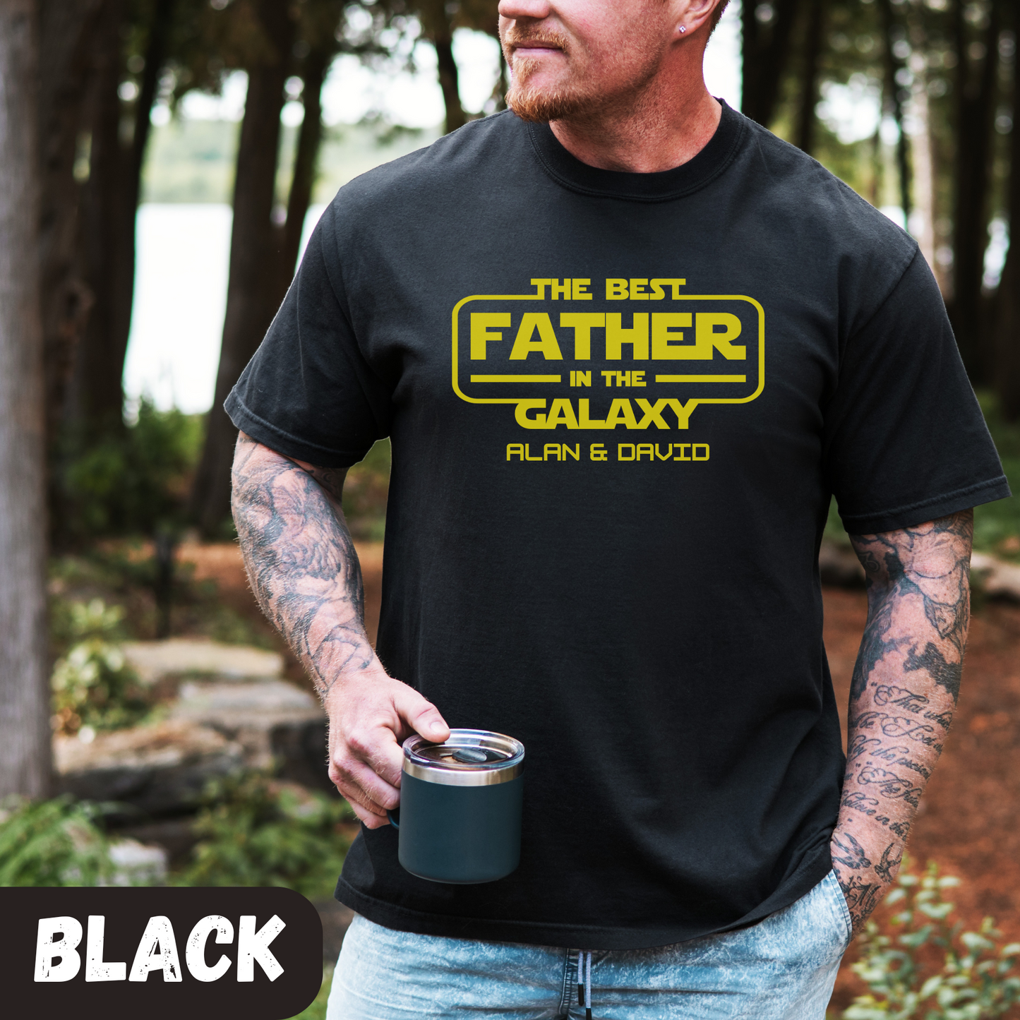 Personalized Galaxy Dad T-Shirt