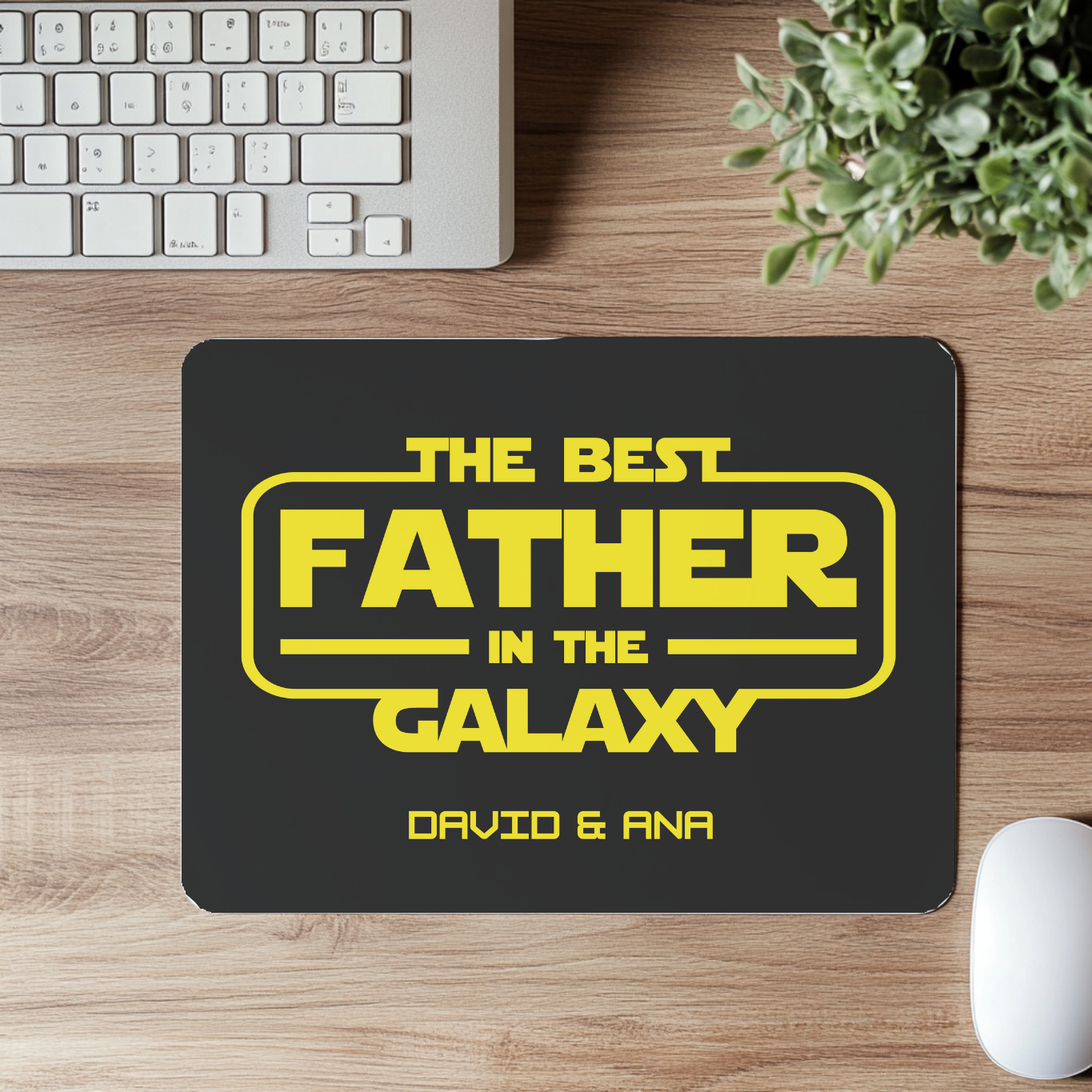 Personalized Fathers Day Desk Mat, Custom Office Decor, Geeky Gift for Dad, Star Wars Inspired, Home Office Accessory, Gaming Mouse Pad