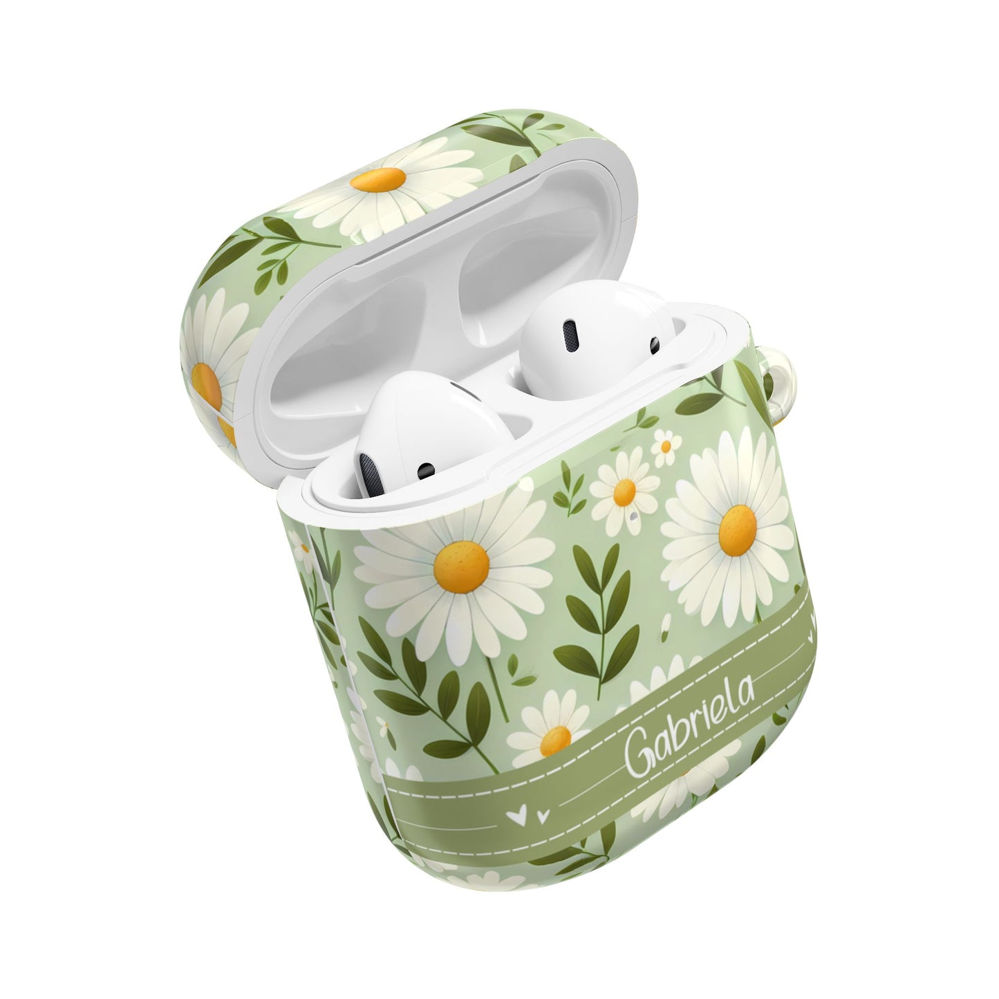 Floral Theme AirPod Case - Personalized Daisy Design - Cute Earbud Design For Her
