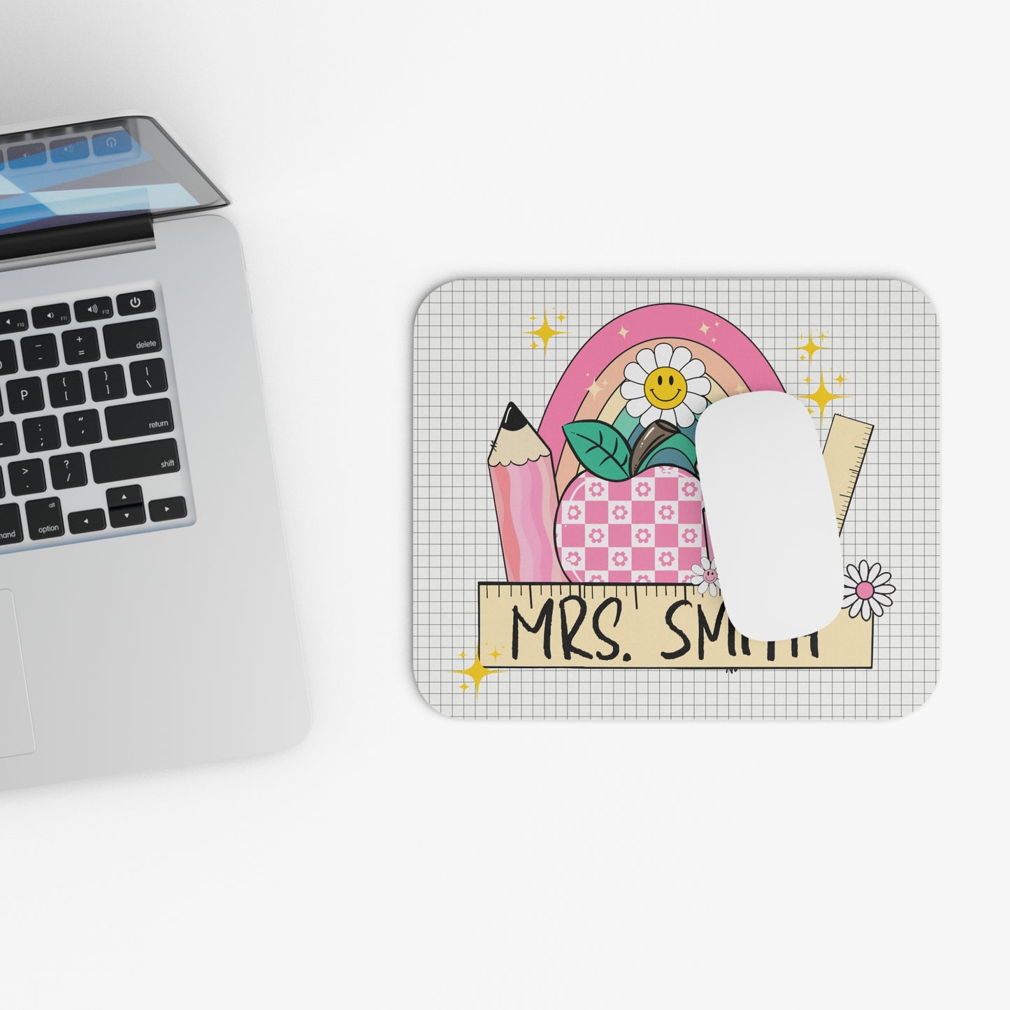 Personalized Teacher Mouse Pad, Cute Desk Accessory, Office Gift, Fun Classroom Decor, Custom Name Pad, Back to School