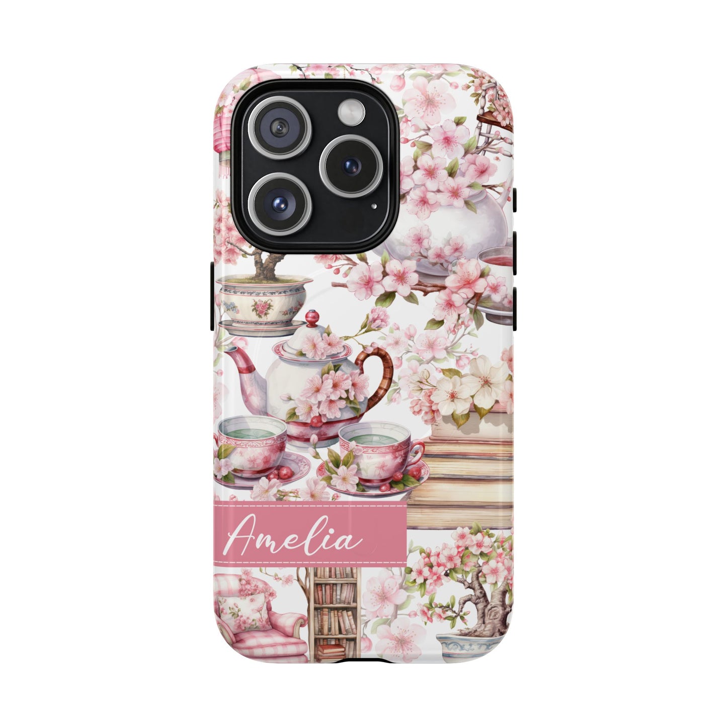 Tea Lover iPhone Case - MagSafe iPhone Case - Cherry Blossom Design