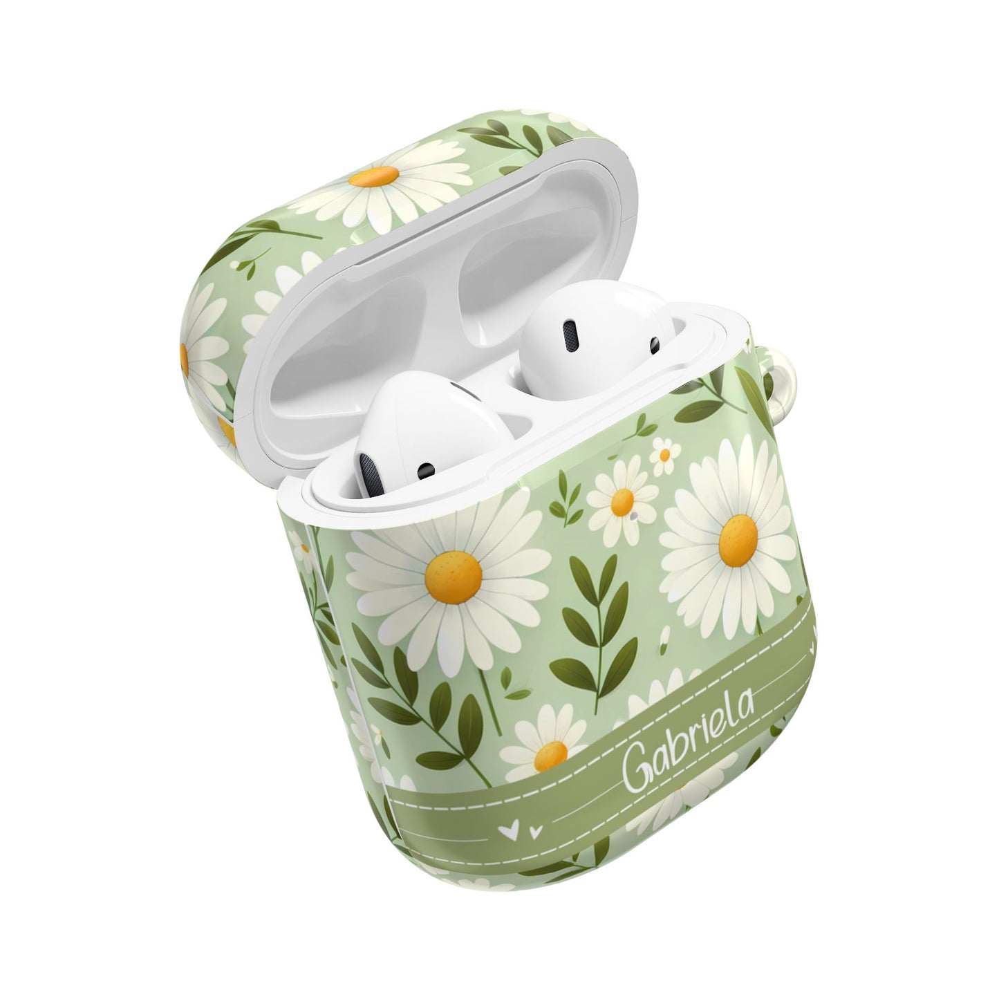 Floral AirPod Case - Personalized Daisy Design, Cute Earbud Holder, Floral Gift Idea for Her, Summer Accessory, Customized Tech