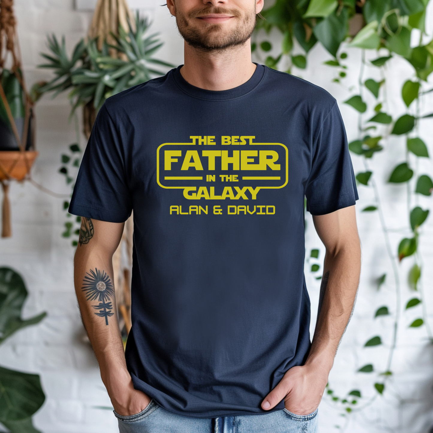 Personalized Galaxy Dad T-Shirt