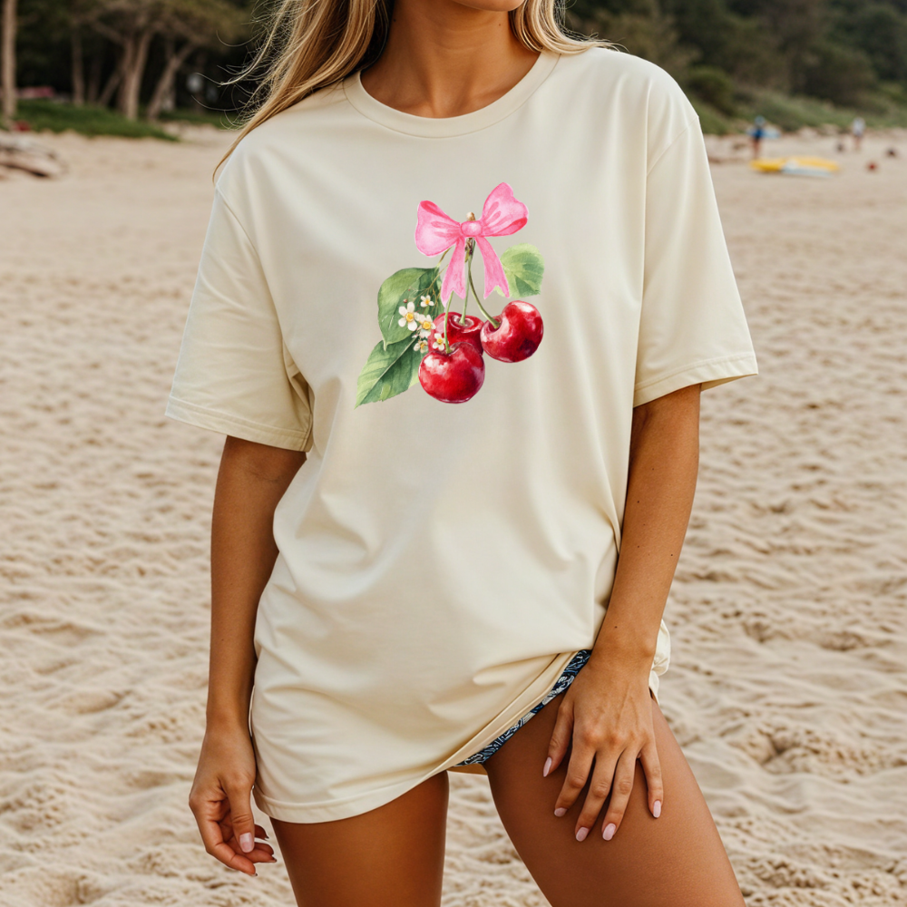 Cherry Blossom Theme T-Shirt - Summer Design T-shirt - Gift For her - Vintage T-Shirt