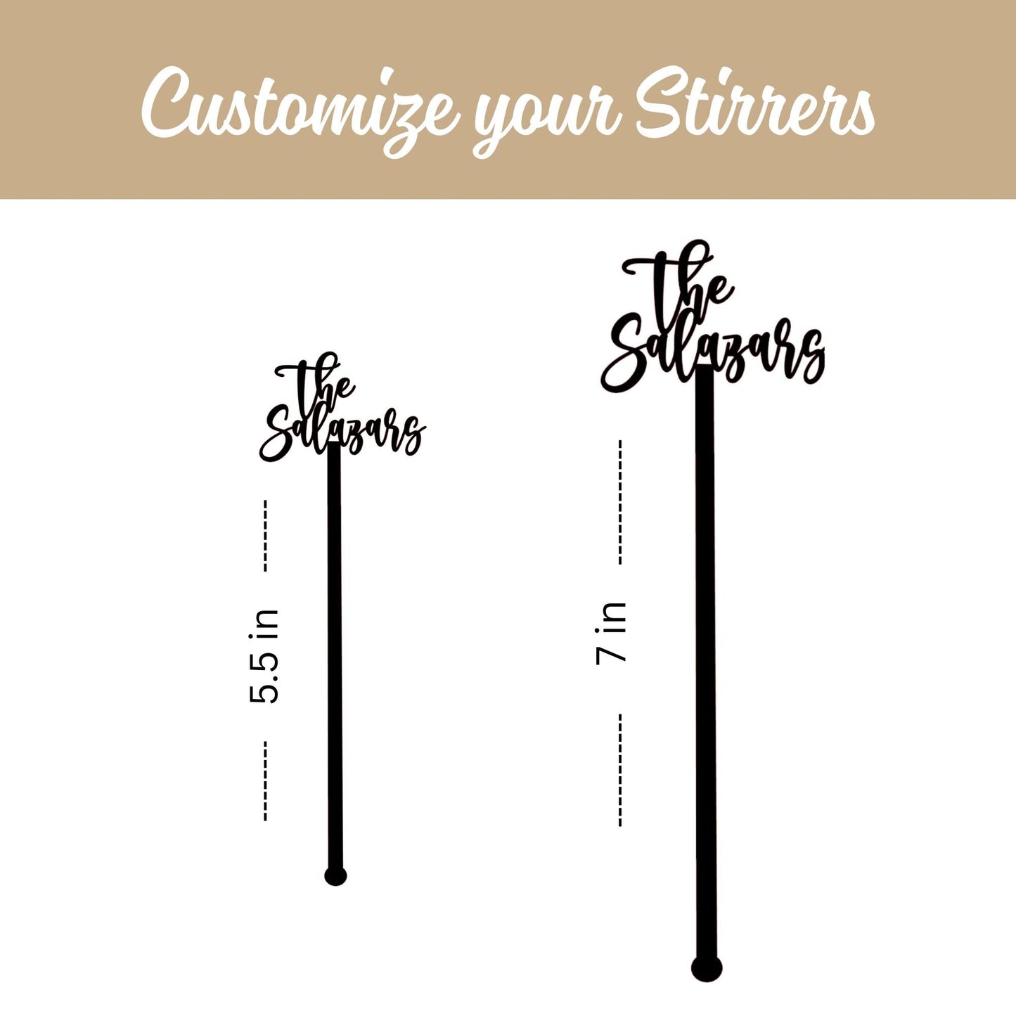 Personalized Drink Stirrers - Cocktail decor