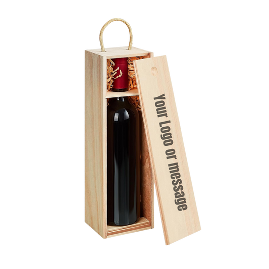 Custom Wood Wine Box - Laser Engraving with your logo or message