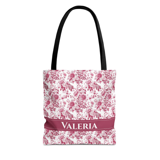 Floral Tote Bag - Stylish Carry-All, Personalized Gift, Eco-Friendly Shopping, Summer Accessory, Beach Bag, Valeria Design