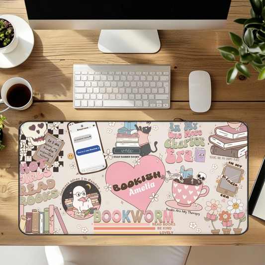 Bookworm Desk Mat for Readers