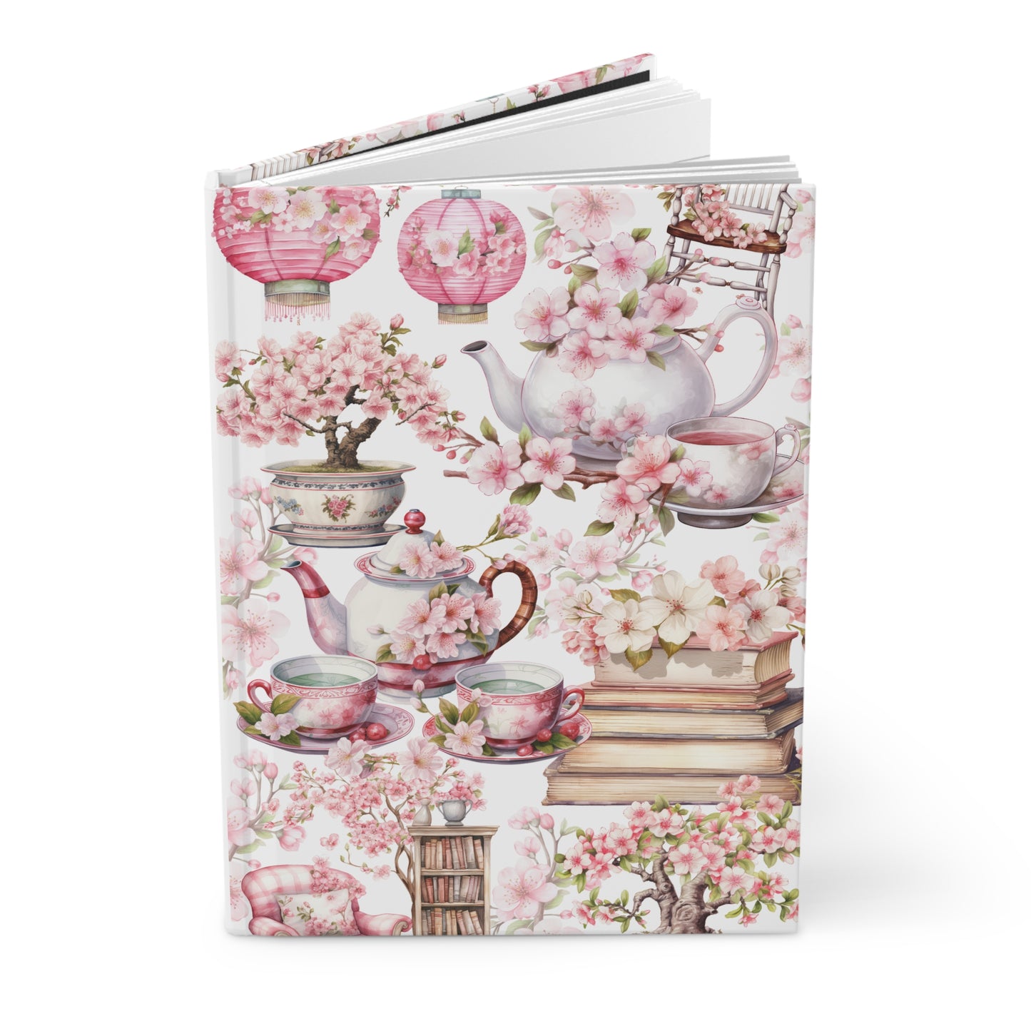 Floral Tea Cherry Blossom Hardcover Notebook