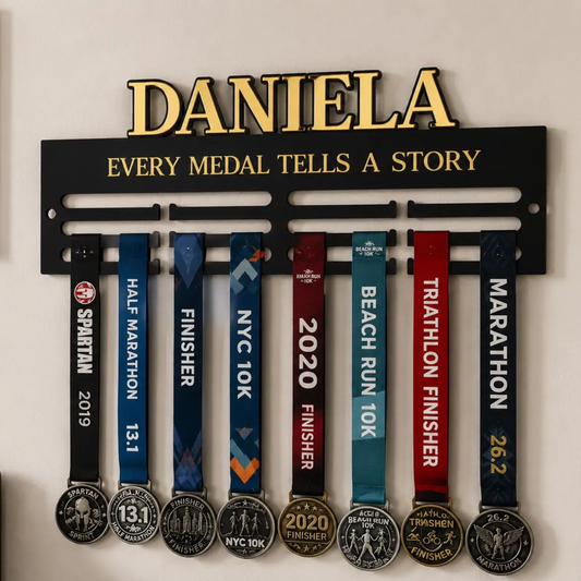 Acrylic Medal Holder - Custom Name Medal Display