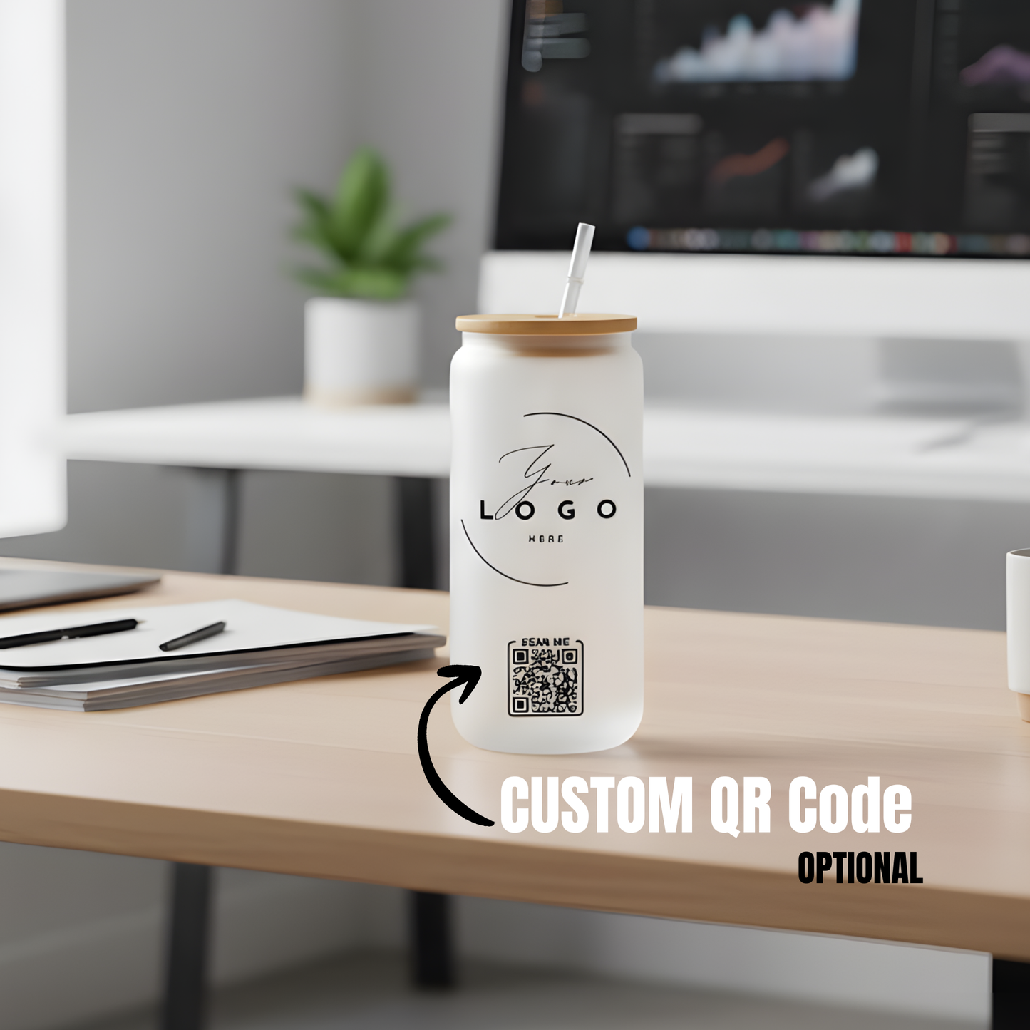 16oz Glass Cup Logo