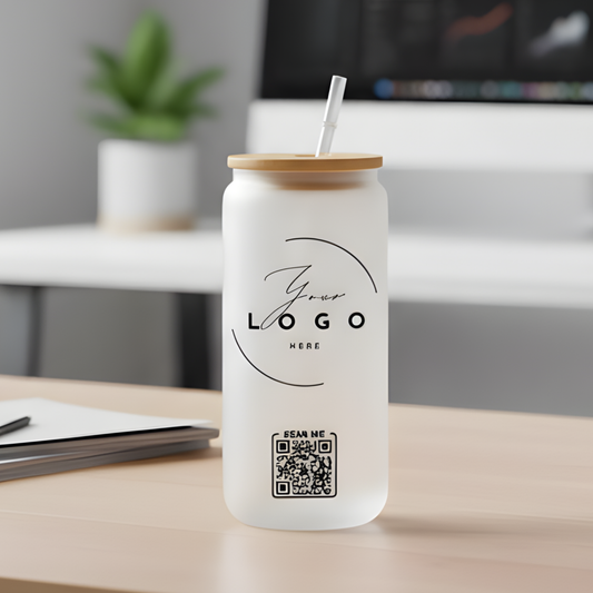 16oz Glass Cup Logo