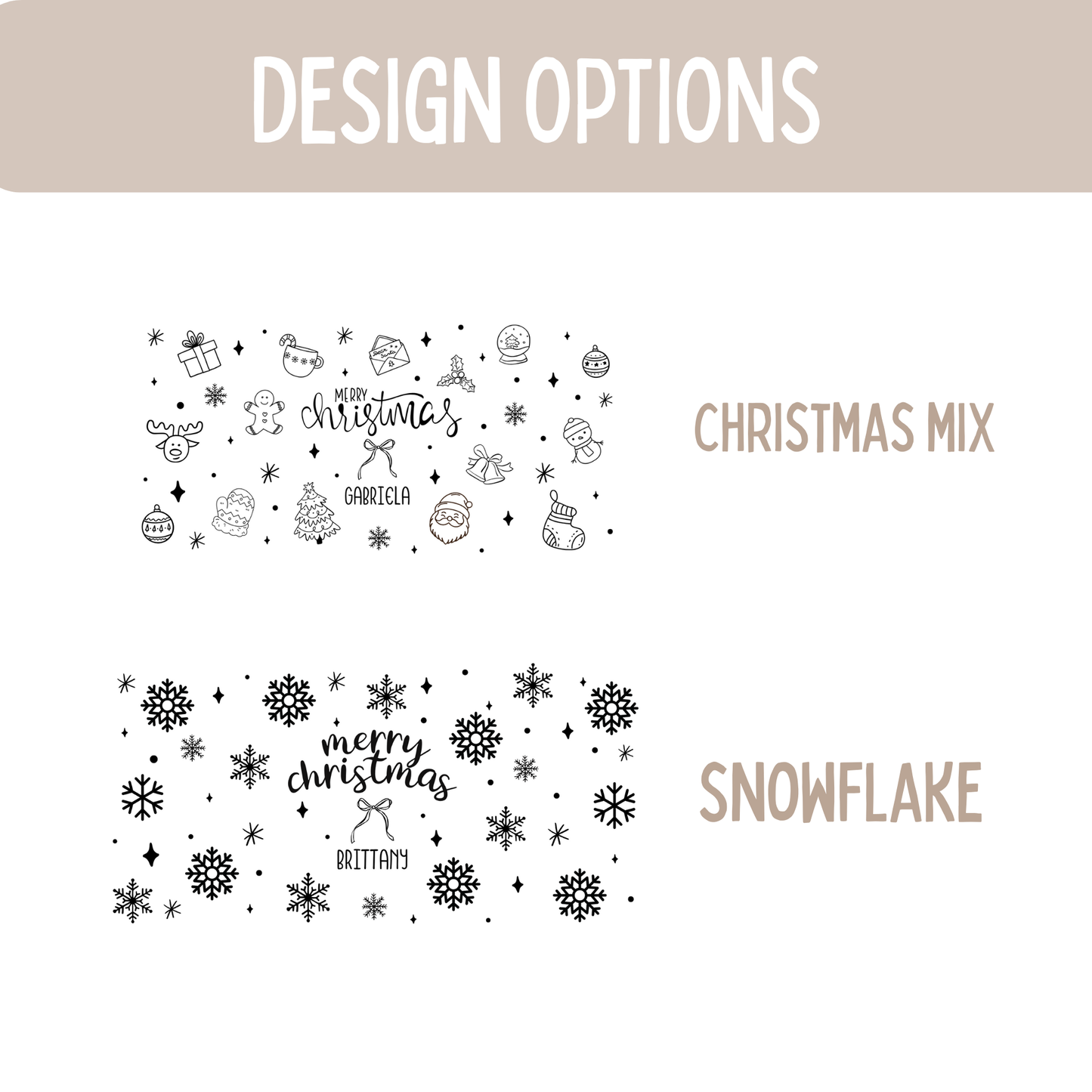 Doodle Christmas 40oz Tumbler - Laser Engraved