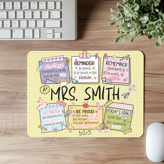 Teacher Appreciation Mouse Pad, Cute Teacher Gift, Classroom Decor, Inspirational Mouse Mat, Back to School Supplies
