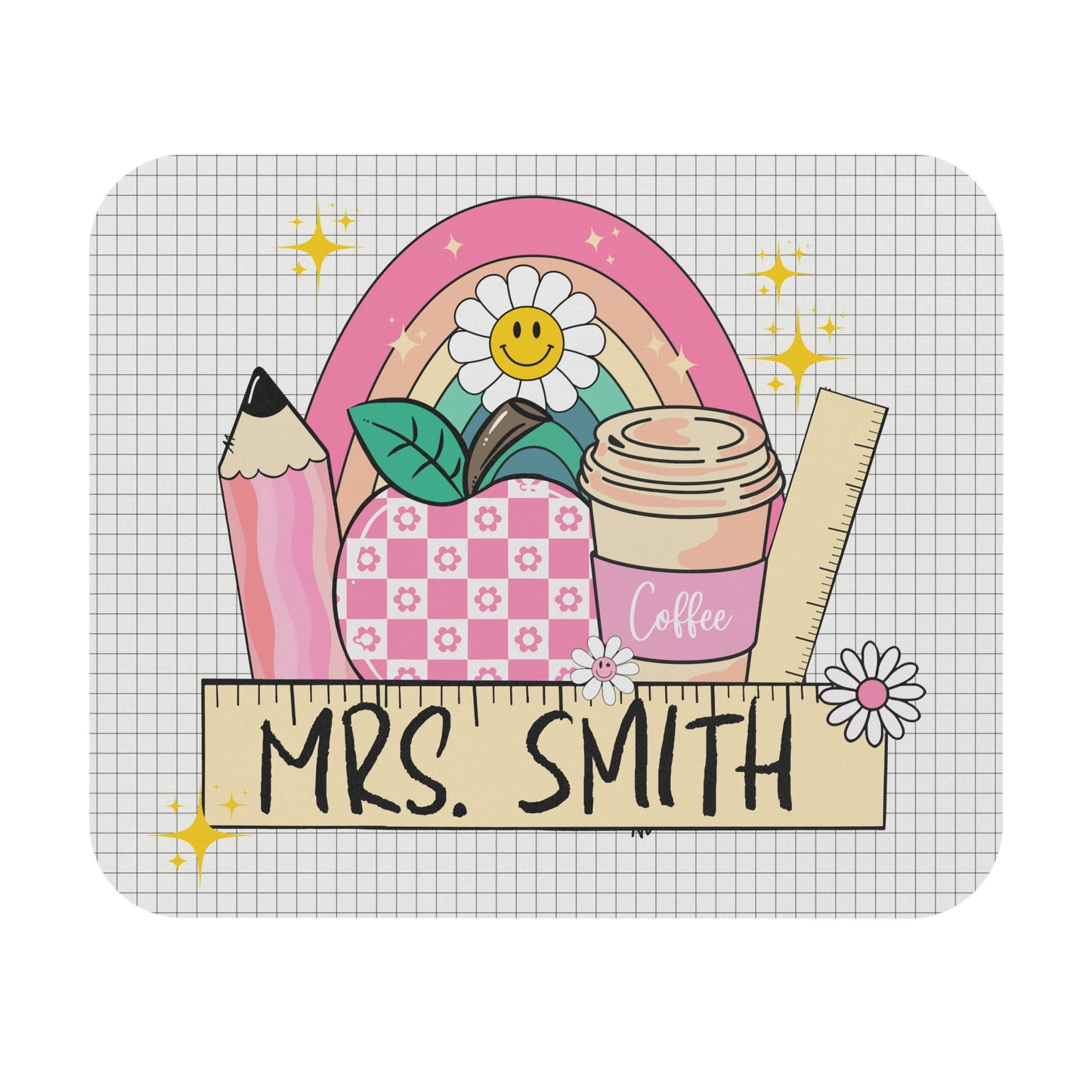 Personalized Teacher Mouse Pad, Cute Desk Accessory, Office Gift, Fun Classroom Decor, Custom Name Pad, Back to School