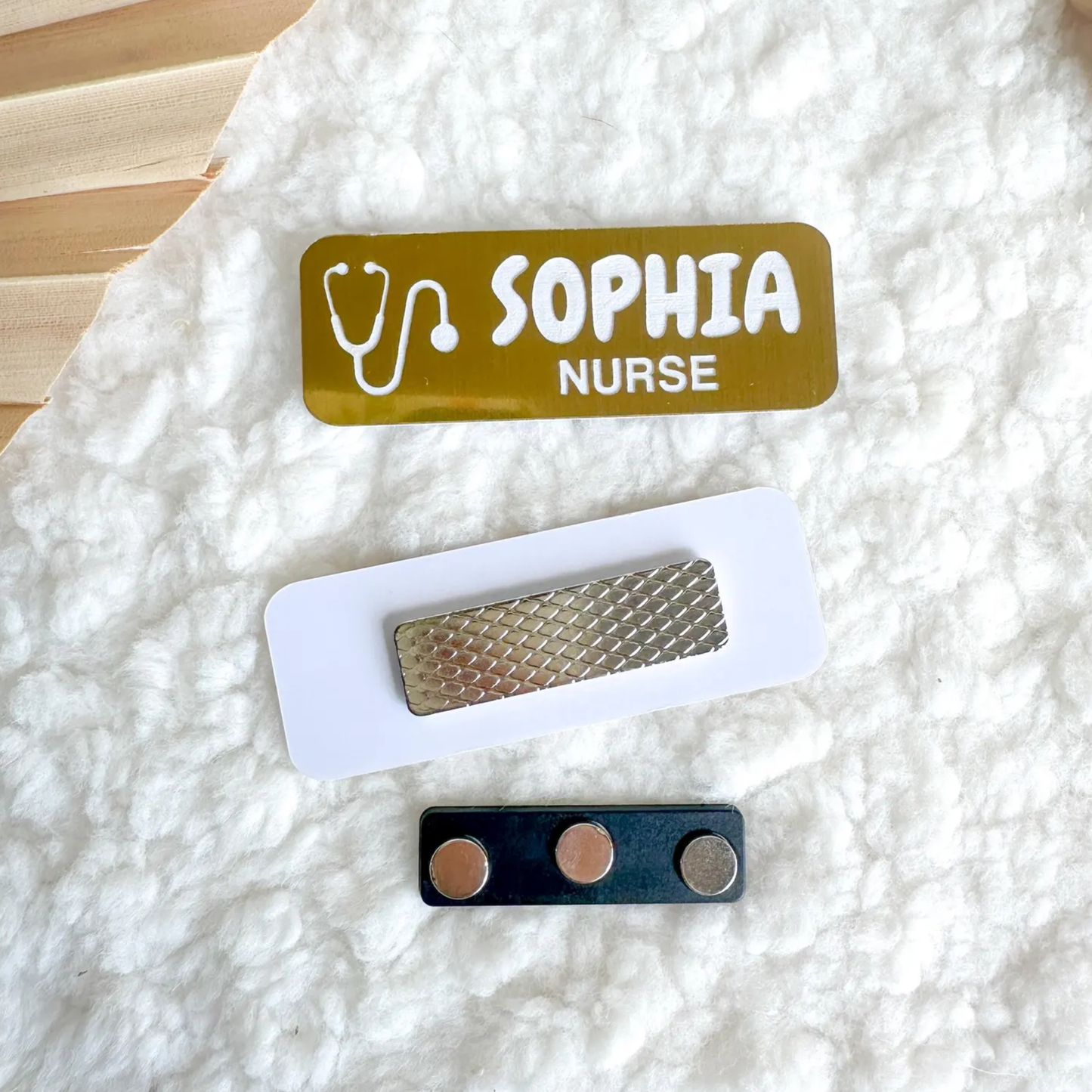 Acrylic Gold Name Tag