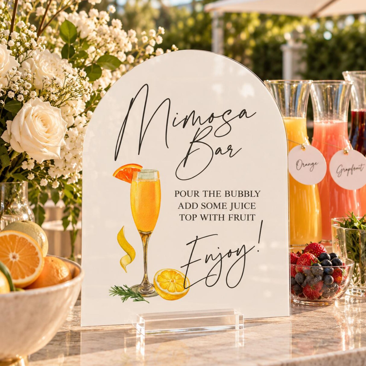 Personalized Acrylic Mimosa Bar Sign – Custom Brunch Sign