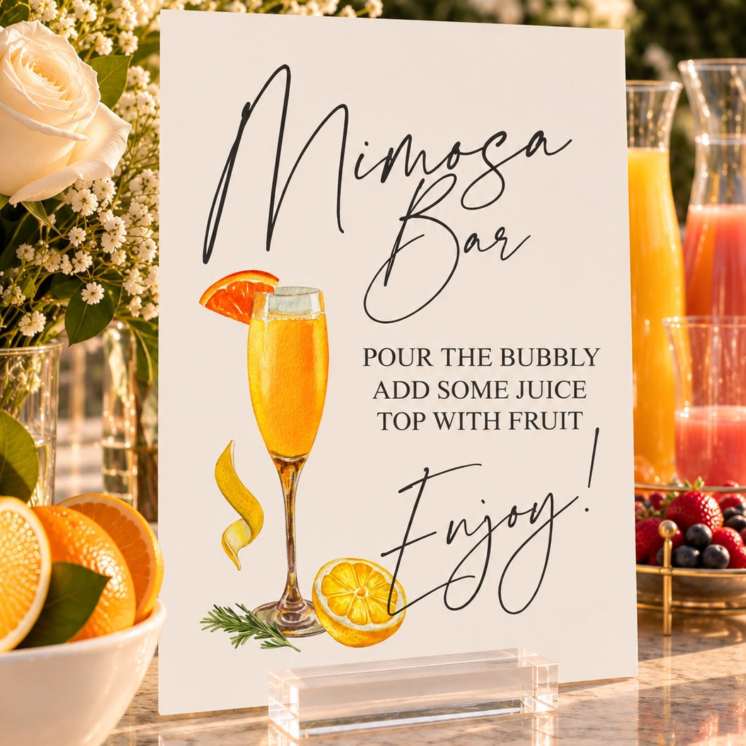 Personalized Acrylic Mimosa Bar Sign – Custom Brunch Sign