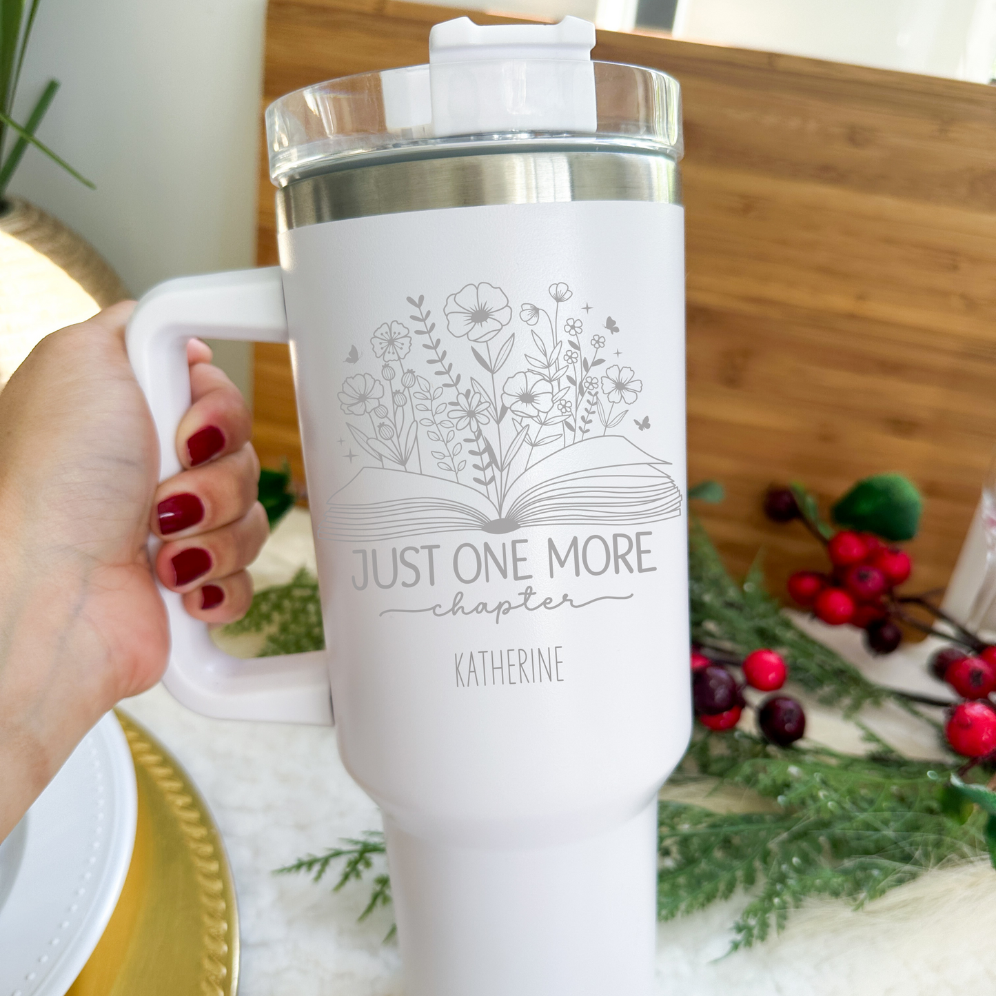 40oz Tumbler For Booklovers - Laser engraved