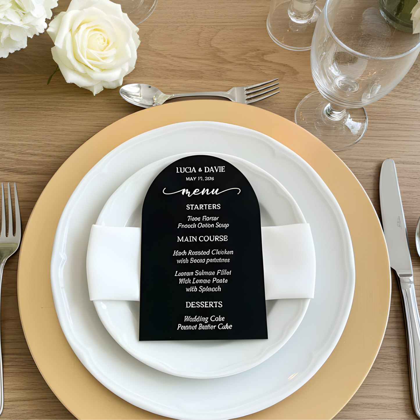 Custom Acrylic Wedding Menu