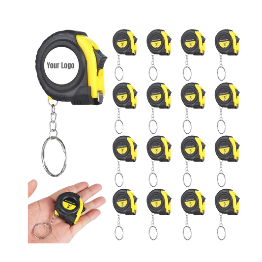 Custom Mini Tape Measure Keychain with your logo or message (50 pack)