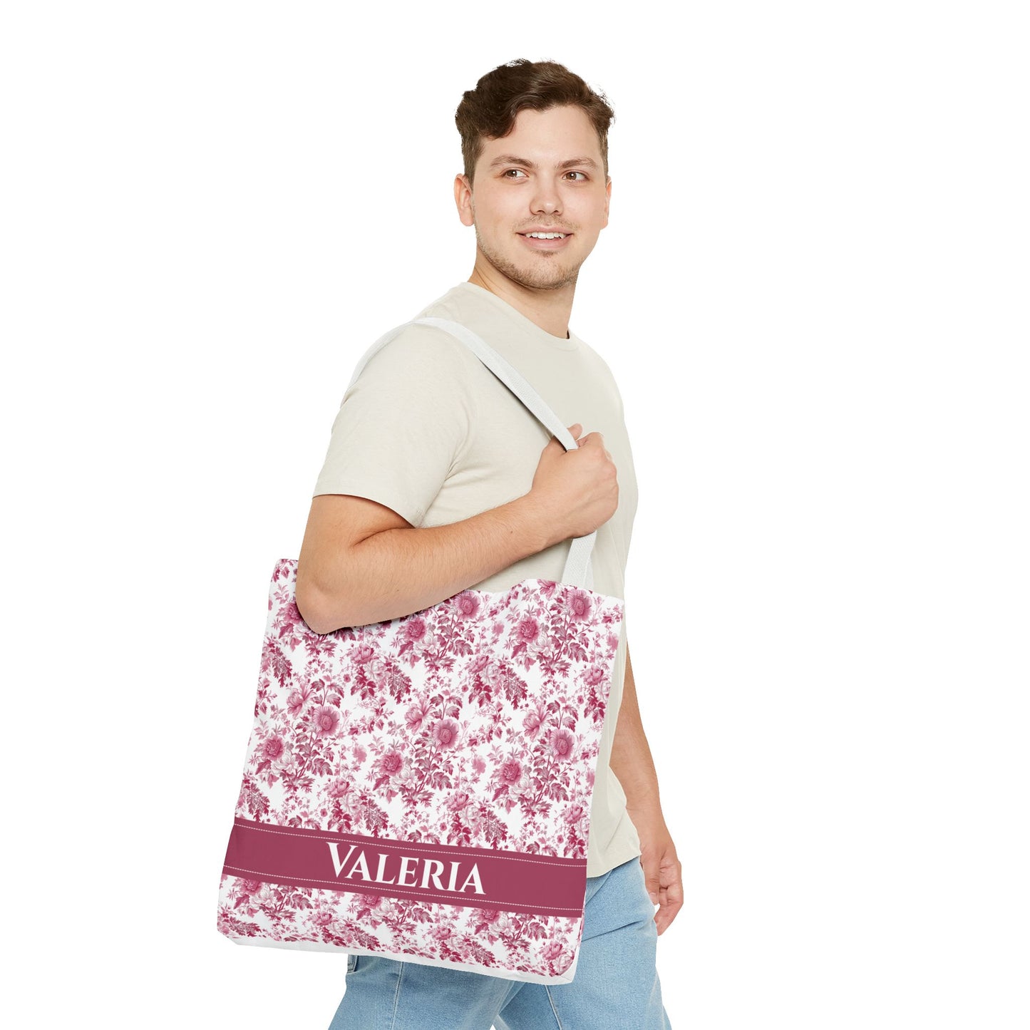 Floral Tote Bag - Stylish Carry-All, Personalized Gift, Eco-Friendly Shopping, Summer Accessory, Beach Bag, Valeria Design