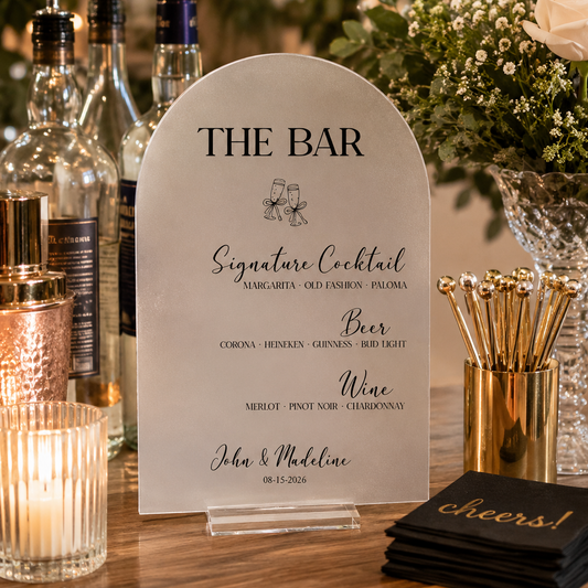 Personalized Wedding & Event Drink Menu